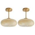 Mid Century Ceiling Light Fixtures Milk Glass Ceiling Lights Round Milk Yellow Shade Gold Brass Semi Flush Mount Ceiling Light Globe Glass Ceiling Lamp for Hallway Dining Room Kitchen - color: Milk yellow-2