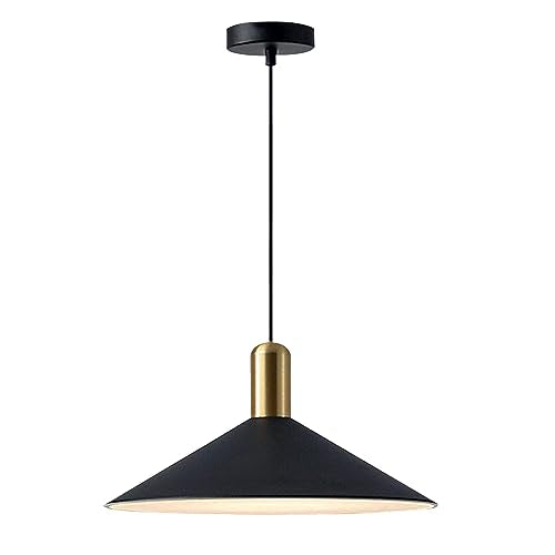 KCO Lighting Farmhouse Matte Black Barn Pendant Light 1-Light Mid Century Dome Pendant Lighting Industrial Cone Hanging Light Single Kitchen Island Light Fixture for Dining Room (Black) - color: Black