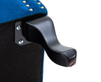 Kmax Blue Accent Chair Velvet Wingback Chair with Pillow Nail-Head Channel Tufted Oversized Club Chair for Living Room Bedroom Guest Room - color: Blue