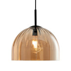 Modern Dome Pendant Lighting Fixture Kitchen Island, 11.8 Inch Large Boho Chandelier, Rustic Farmhouse Industrial Hanging Lamp Ceiling Lights with Amber Glass Bell Lampshade - color: Amber, size: 30CM