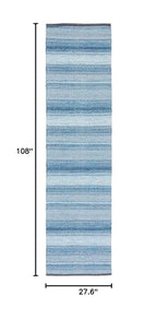 SAFAVIEH Montauk Collection Runner Rug - 2'3" x 9', Grey & Blue, Handmade Flat Weave Boho Stripe Cotton, Ideal for High Traffic Areas in Living Room, Bedroom (MTK851G) - color: Grey/Blue, size: 2'3" x 9' (Runner)