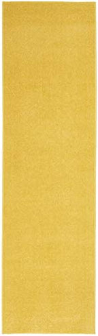 Nourison Home Nourison Essentials Yellow 2'2" x 7'6" Area Rug - Easy Clean, Non Shedding, Bed Room, Living Room, Dining Room, Kitchen (8' Runner) - color: Yellow, size: 2'2" x 7'6" (Runner)