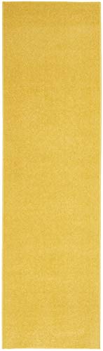 Nourison Home Nourison Essentials Yellow 2'2" x 7'6" Area Rug - Easy Clean, Non Shedding, Bed Room, Living Room, Dining Room, Kitchen (8' Runner) - color: Yellow, size: 2'2" x 7'6" (Runner)