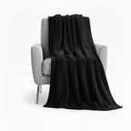 50x60 Throw Blankets, Ultra Soft Hypoallergenic Fleece Fall Throw Blanket for Livingroom, Couch, Chair, Bed, Black - color: Solid Black