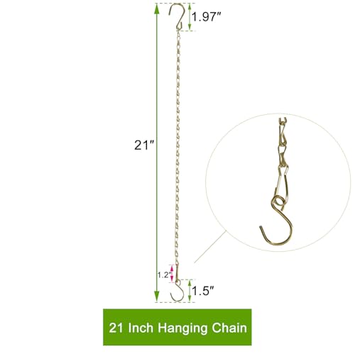 Chain for Hanging Plants,21 Inch Gold Hanging Chain, Small Hanging Basket Chain Kits with Hooks for Bird Feeder Hanging Basket Extender Porch Wind Chime (Gold, 21 Inch-6PCS) - color: Gold, size: 21 Inch-6PCS