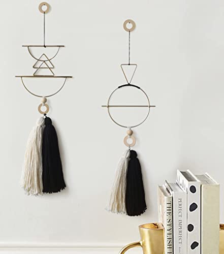 Cute Wall Hanging Macrame Wall Hanging Brass Wall Art Tassel Handmade Home Décor (Gold) - color: Gold