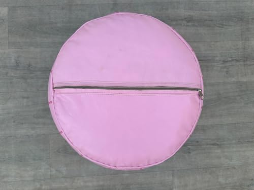 Moroccan Ottoman Leather Pouf : Luxurious Comfort for Your Living Space, Genuine Leather, Boho Chic Décor for Living Rooms, Bedrooms, and More (pink) - color: Pink