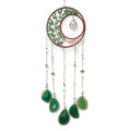 Green Moon Crystal Tree of Life Dream Catcher with Agate Pendant | Handmade, Wall Decor, Wall Hanging Ornament, Bedroom Living Room Home Decor
