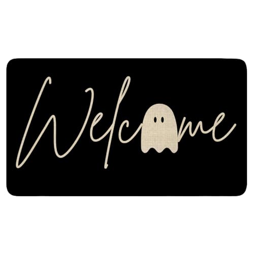 Halloween Door Mat,Cute Spooky Ghost Outdoor Mats for Front Door,Fall Halloween Indoor Entrance Non-Slip Doormat Entryway Welcome Rubber Mats for Porch Decor 30" x 17" - color: Halloween 5