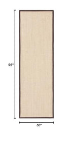 SAFAVIEH Natural Fiber Collection Runner Rug - 2'6" x 8', Maize & Brown, Sisal, Woven Design with Border (NF141C) - color: Maize/Brown, size: 2'6" x 8' (Runner)