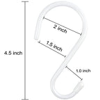 12 Pack 4-1/2 Inch White S Hooks for hanging, Large Vinyl Coated S Hangers Hooks Heavy Duty, Steel Metal Rubber Coated Closet Rod Hooks for Hanging Jeans Clothes Plant Pot Pan Cup Bathrooms Towel Robe - color: White