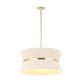 SAFAVIEH Lighting Collection – Alma Bleached Natural Rattan & Brass Gold 4-Light Adjustable Chandelier, Contemporary Glam Hanging Ceiling Fixture with LED Bulbs Included (CHA4037A)
