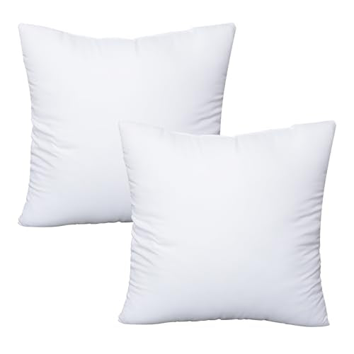 OKBA Throw Pillows Insert Set of 2, with 100% Cotton Cover, Bed and Couch - Indoor Hotel Decorative Pillows, 26x26 in White Pillows Inserts - size: 26x26 Inch (Pack of 2)