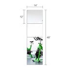 Ruomeng Full Length Mirror Tiles - 14" x 12" x 4Pcs Gym Mirror Frameless Wall Mirror for Home Gym, Door, Bedroom, Living Room - size: 14"x12"-4pcs