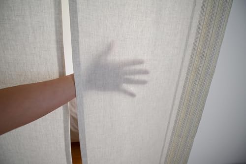 Doorway Curtain (W33.5'xH66.9') Takumi Tapestry noren Room Divider (Beige) - color: Beige