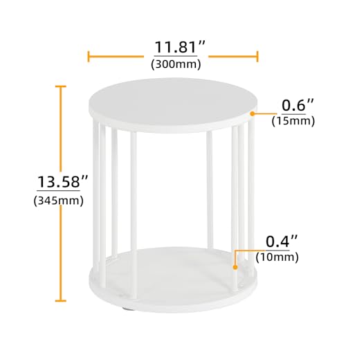 Plant Stand Indoor,small plant stool,Flower Pot Corner stand holder,Mid Century Heavy Duty Metal Tall Home Decor,Modern Round End Table,Small Rustic Display Stand for Living Room,Bedroom(White,14In) - color: 35cm white