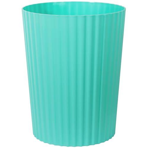 JiatuA Small Trash Can Plastic Wastebasket Round Garbage Container Bin for Bathroom, Kitchen, Bedroom, Home Office, College Dorm, Light Blue - color: Light Blue, size: 1.8 Gallons