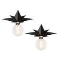 2 Pack Black Flush Mount Ceiling Light - 11.8 inch Star Lights Fixture Hallway Lighting Fixtures Ceiling Flush Mount Light Fixture for Kitchen Bathroom Bedroom Laundry Room (Bulb not included) - color: 2 Pcs Black Ceiling Light