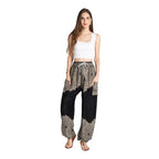 Tranquil Threads Women's Harem Pants with Pockets and Drawstring, Hippie Boho Yoga Clothes - color: Smokey Black, size: Medium