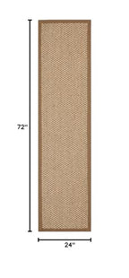 SAFAVIEH Natural Fiber Collection Runner Rug - 2' x 6', Natural Brown, Sisal, Woven Design with Border (NF525B) - color: Natural, size: 2' x 6' (Runner)