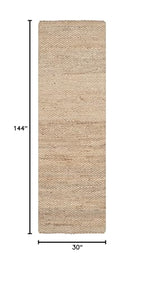 SAFAVIEH Natural Fiber Collection Runner Rug - 2'6" x 12', Natural, Handmade Jute, Ideal for High Traffic Areas in Living Room, Bedroom (NF459A) - size: 2'6" x 12' (Runner)
