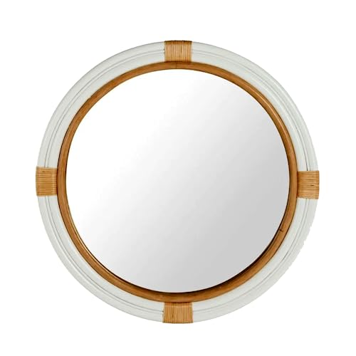 Kouboo Nautical Decorative Wall Mirror in Rattan, Handmade, Round Mirror, Living Room, Bedroom, Bathroom, Home Decor, Boho, Tropical