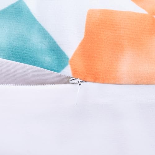 Bonhause Boho Outdoor Pillow Covers 18x18 Inch Set of 4 Orange Mandala Decorative Throw Pillow Cases Soft Velvet for Sofa Couch Garden Bedroom Home Decor - color: Orange & Blue, size: 18" x 18" (Pack of 4)