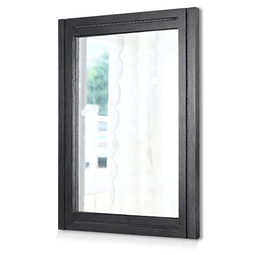 AAZZKANG Black Mirrors for Wall 50 x 40 cm with Rectangle Wood Framed Decorative Wall Mirror for Bedroom Living Room Bathroom Entryway - color: Black, size: 20"L x 16"W
