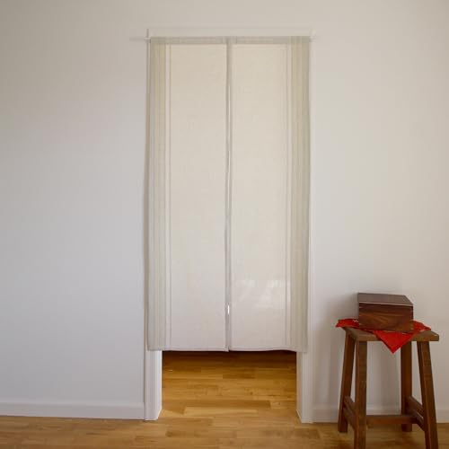Doorway Curtain (W33.5'xH66.9') Takumi Tapestry noren Room Divider (Beige) - color: Beige