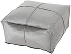 Foamma Pouf Ottoman Smoke, 24"x24"x12" - Square Ottoman Foot Rest for Living Room and Bedroom, Pouf Footstool with Velvet Cover, Foot Rest for Couch, Boho Furniture for Home