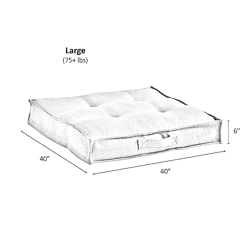 South Pine Porch Mila Square Tufted Pillow Style Dog Bed, Cream, Large (40" x 40") - color: Cream, size: Large (40" x 40")