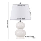 SAFAVIEH Lighting Collection Everlee Modern Contemporary Ivory Ceramic Double Gourd 22-inch Bedroom Living Room Home Office Desk Nightstand Table Lamp (LED Bulb Included) - color: Ivory