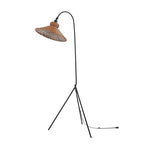 SAFAVIEH Lighting Collection Myah Modern Boho Black/Brown Shade Rattan 62-inch Tripod Floor Lamp (LED Bulb Included)