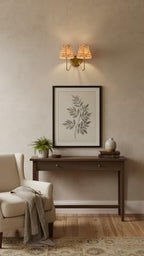 Aspen Creative 51001 Empire Clip On Chandelier Natural Banana Leaf Lamp Shade, 3" Top x 6" Bottom x 4-3/4" Slant Height - color: Banana Leaf