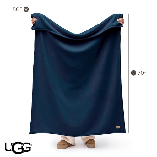 UGG Coco Throw Blanket – Soft & Cozy Luxury Blanket for Couch, Warm Graduation Gifts or Teacher Birthday Gifts for Men Dad Him, 50" x 70", Dark Blue - color: Dark Blue