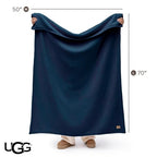 UGG Coco Throw Blanket – Soft & Cozy Luxury Blanket for Couch, Warm Graduation Gifts or Teacher Birthday Gifts for Men Dad Him, 50" x 70", Dark Blue - color: Dark Blue