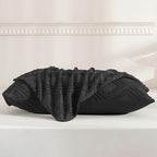 JELLYMONI Pillowcases Standard Size Black 2 Pack Boho Plaid Bed Pillow Covers 20x26in Polyester Envelope Pillow Shams Tufted Bohemian Textured (Pillows are not Included) - color: 07 - Black - Grid, size: 26" x 20" (Pack of 2)