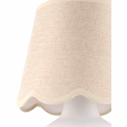 Benton Ceramic Table Lamp with Fabric Shade – 13" Bedside Accent Lamp for Bedroom, Living Room & Nightstand (Beige Cream) - color: Beige Cream