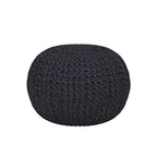 BIRDROCK HOME Round Pouf Ottoman Foot Rest - 18.5”x18.5”x15” Boho Compact Comfortable Soft Cotton Braided Foot Stool with Bean Bag Filling for Living Room, Bedroom, or Nursery (Charcoal Gray) - color: Charcoal Gray