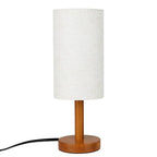 LALISU Small Table Lamp Nightstand Lamp Linen Lampshade Bedroom Wood Base Small Bedside Lamp for Night Stands, Desk Lamps for Reading Living Room, Office (LED Bulb Included) (Rosewood) - color: Rosewood