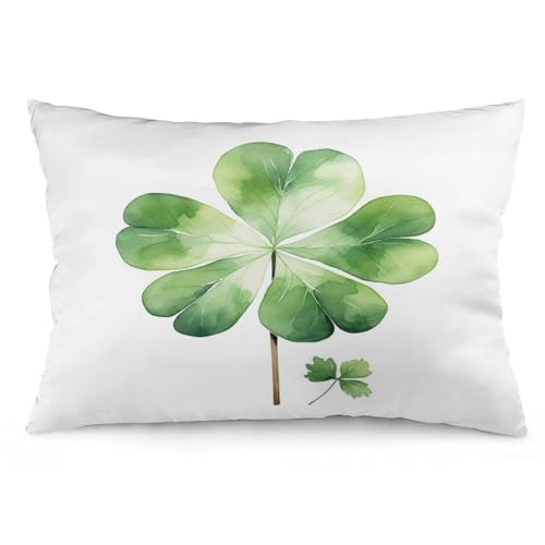 Pillow Cases Watercolor Green Lucky Clover Queen Pillowcase 16 "x24 St Outside Pillows Zippered Pillow Case Double-Sided Printing Design Decorations Supplies for Sofa Couch - color: Pattern-5, size: 24" x 16" (Pack of 1)
