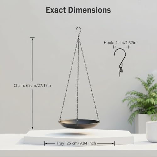 Hanging Planter for Indoor Outdoor, Plant Hanger, Hanging Plant Holder, Plant Pot Shelf Basket for Window Wall Ceiling Garden with Chains and Hooks, 2Pcs (Round) - style: Round