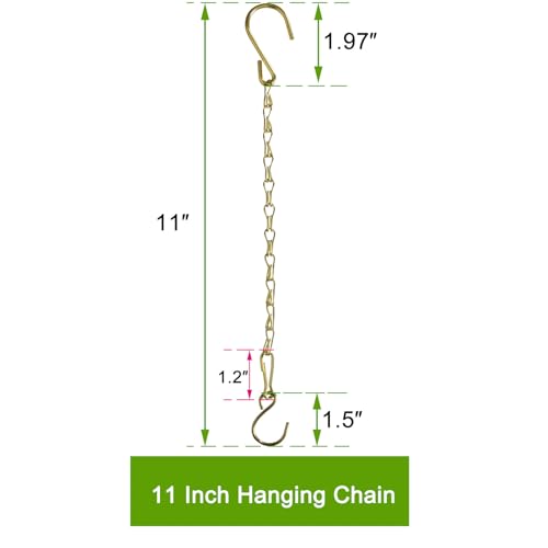 Chain for Hanging Plants,11 Inch Gold Hanging Chain, Small Basket Chain Kits with Hooks for Bird Feeder Planter Porch Wind Chime (Gold, 11 Inch-6PCS) - color: Gold, size: 11 Inch-6PCS