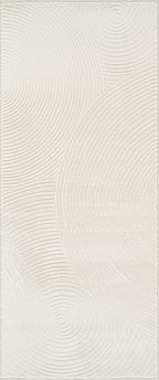 Abani Cream Area Rug for Living Room, Bedroom- Zen Reiki Pattern- 2'6" x 6' -Durable & Easy to Clean - color: Cream, size: 2'6" x 6' (Rectangular)
