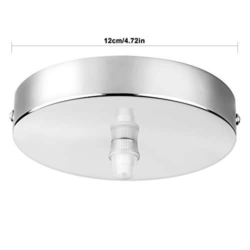 Arturesthome 4.7" Silver Ceiling Canopy Light Kit Rewind Single Hole with Hardware,Ceiling Plate for Pendant Light or Chandelier,Screw Fixing on Both Sides is Easier to Install Than Standard Canopies - color: Chrome, size: 4.7 Inch