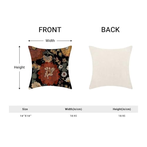 Floral Botanical Pillow Covers 18x18 Inch Set of 2, Abstract Mid Century Morden Outdoor Decorative Retro Bohemian Flower Throw Pillows Tropical Leaves Couch Cushion Case for Chair Sofa Bedroom - color: Vc2, size: 18" x 18" (Pack of 2)