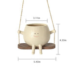 Swing Face Planter Pot Hanging Resin Flower Head Planters for Indoor and Outdoor Plants, Succulent Pots for String of Pearls Plant - Ideal Gifts for Mother's Day and Christmas (Medium) - size: Medium