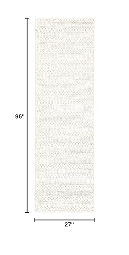 SAFAVIEH Natural Fiber Collection Runner Rug - 2'3" x 8', Bleach, Handmade Jute, Braided Woven Design, Ideal for Living Room, Bedroom (NF212D) - color: Bleach, size: 2'3" x 8' (Runner)