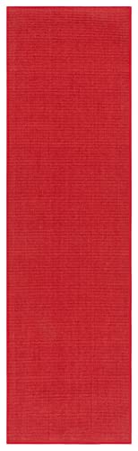 Martha Stewart x SAFAVIEH Area Rug Collection - 2'3" x 8' Runner, Red, Sisal & Jute, Farmhouse Style, Ideal for Living Room, Bedroom, Foyer, Hallway (MSR9501Q) - color: Red, size: 2'3" x 8' (Runner)