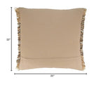 SARO LIFESTYLE Wilma Collection Timeless Animal Print Faux Fur Poly Filled Throw Pillow, 14" x 20", Natural - color: Natural, size: 22" Down